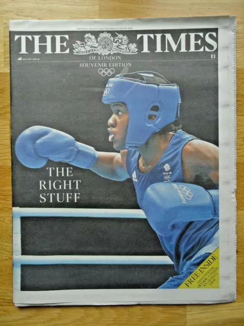 2012 Times Newspaper - London Olympics - 9 August - Nicola Adams - Boxing Cover