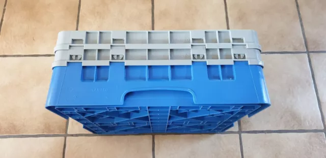 Gläser Spülkorb der Marke Cambro, blau-grau mit 16 Fächern, max. Glashöhe 15 cm,