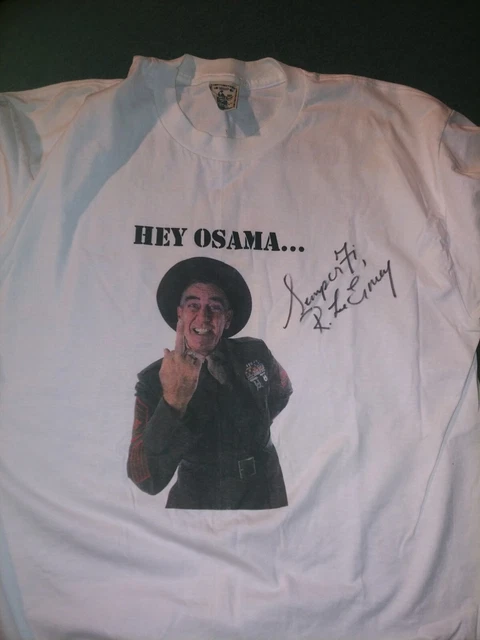 R Lee Ermy Signed Shirt. Actor Memorabilia. Full Metal Jacket