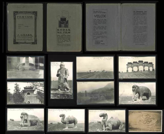 1920 China Photographs Ming Tombs-Mukden-Pekin-Unique Kodak Photos w Case