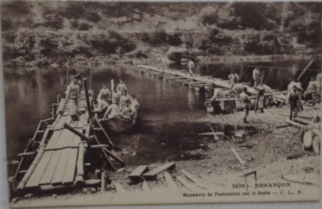 Besancon 25 CPA Maneuver Of Pontonniers on The Doubs 1918