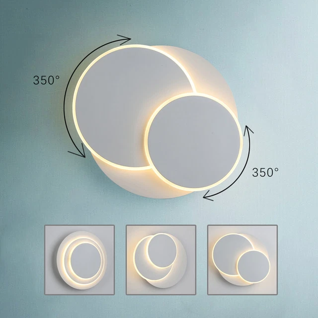 15W LED Lámpara de Pared Acrílica Iluminación de Pared Moderna Interior Casa Lámpara de Pared Redonda Blanca