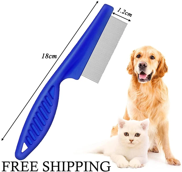 Pets Flea Lice Comb for Cat Dog, Stainless Steel Fine Tooth - Tear Stain Remover
