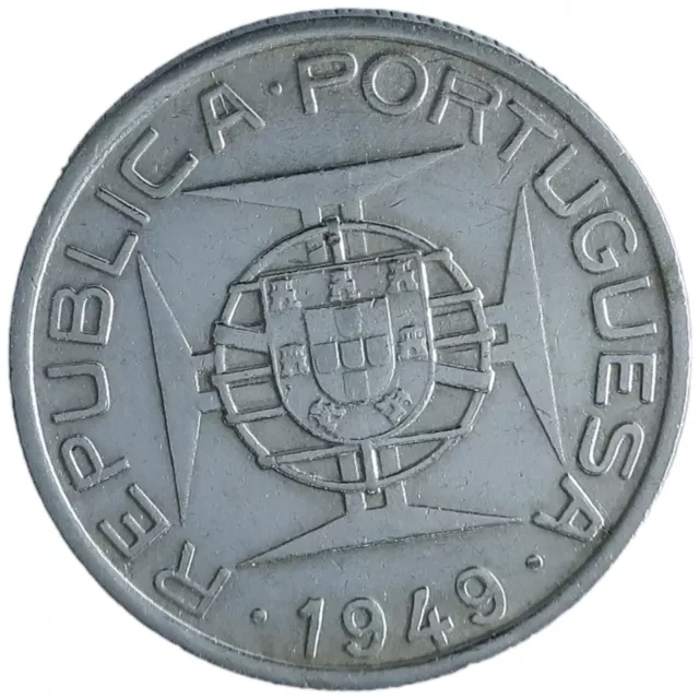 1949 Plata Portuguesa Mozambique 5 Escudos Moneda Colonial Africana Portugal Z965