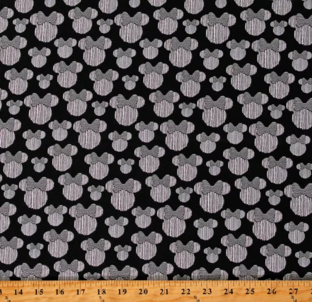 Cotton Minnie Heads Minnie Mouse Disney Kids Fabric Print by the Yard D658.58