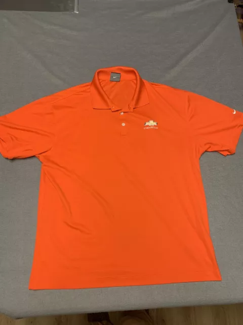 Nike dri fit golf Chevy  polo shirt men’s xl orange polyester