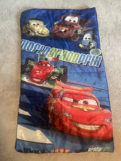 Disney Pixar Cars Sleeping Bag with Case - Kids Zip Up Lightning McQueen - 30x54