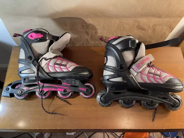 SCHWINN BLACK WHITE Pink Adjustable Inline Skates Roller Blades