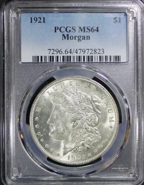 1921 Morgan Silver Dollar - PCGS MS-64 - Mint State 64