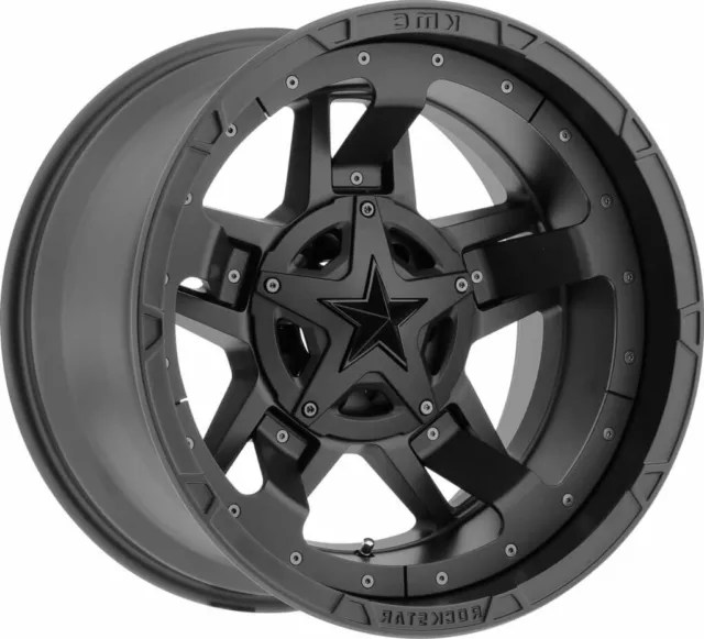 17" XD827 Rockstar 3 Wheels Matte Black Suit Jeep Wrangler JK JL- 17x9 5/127 -12