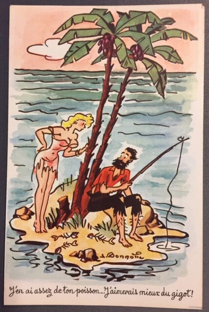Carte postale Humoristique - J'en ai assez de ton poisson... J'aimerais mieux ..