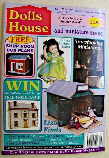 DOLLS HOUSE & MINIATURE SCENE Magazine 1998 No 51 Shop Box Room Plans Pet Cutout