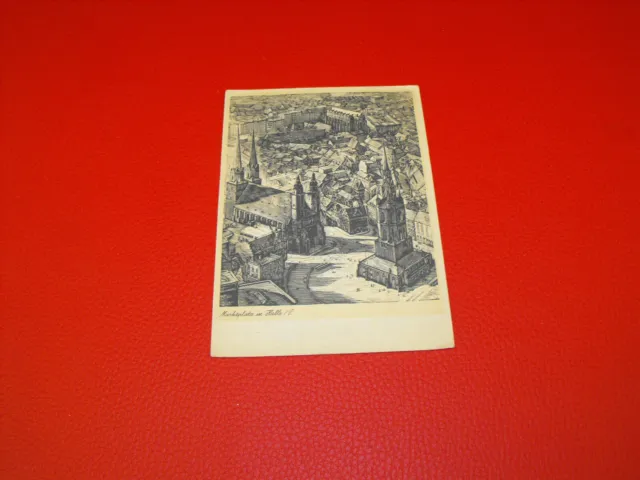 alte Bildkarte Postkarte Cawar Carl Warnecke Nr. 1114 Marktplatz Halle / S.
