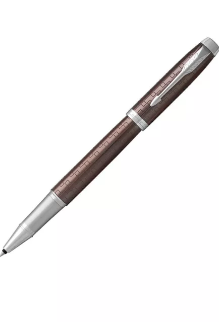 Parker IM Premium  Brown Chrome Trim CT Rollerball Pen With Gift Box