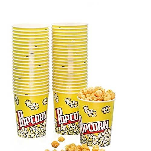 32 Oz Popcorn Boxes (44 Pack) Disposable Popcorn Buckets Classic Popcorn Cups...