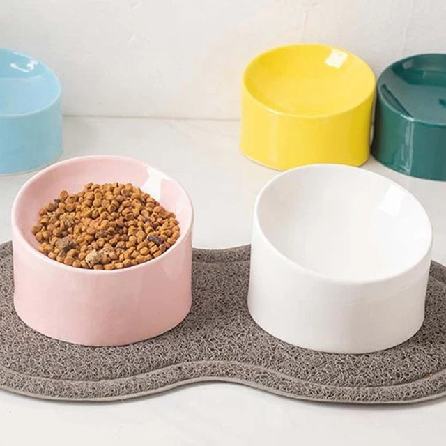 Pet Cat Dog Elevated Bowls PET Protects Cervical Vertebravels High Feeding Bowls