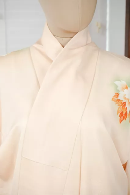 Dear Vanilla Japanese Silk Kimono Women's Robe Gown Authentic Japan Vintage Mint 3