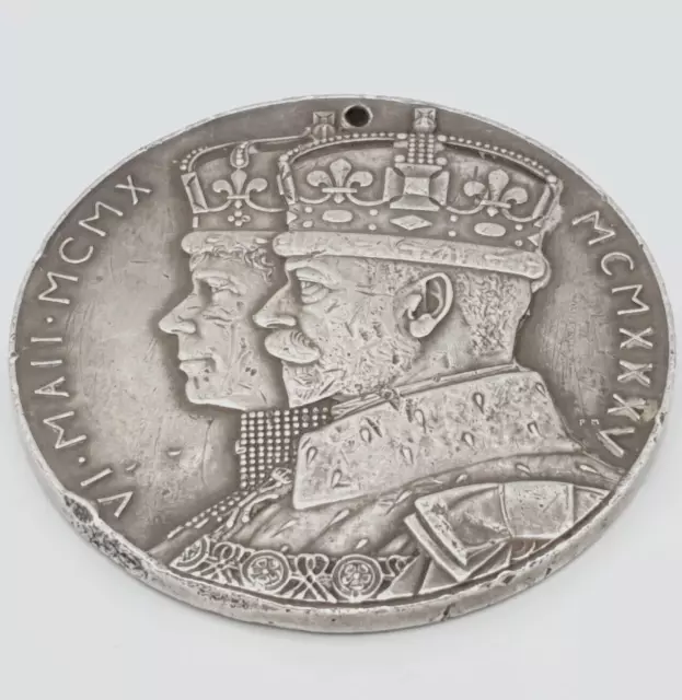 Große Silbermedaille König George V Silber Jubiläum 1935 - STET FORTUNA D- (164)