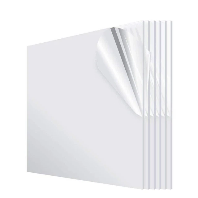 AdirOffice Plexiglass Acrylic Sheet 24" x 24" Scratch Resistant Clear (6- Pack)
