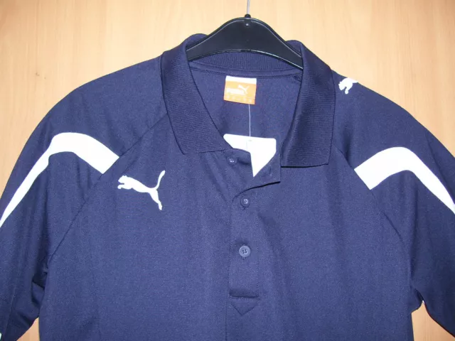 PUMA Powercat 5.10 Polo Poloshirt dunkelblau navy weiß Grösse M NEU 3