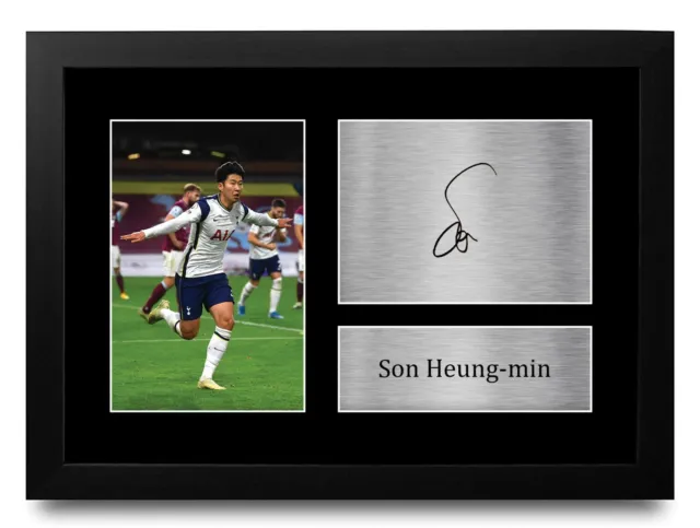 Son Heung-Min Signed A4 Framed Printed Autograph Tottenham Spurs Print Gift