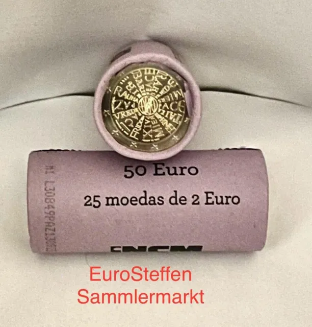 2 Euro Portugal 2023 ,"Frieden ", bfr. aus Rolle, lieferbar