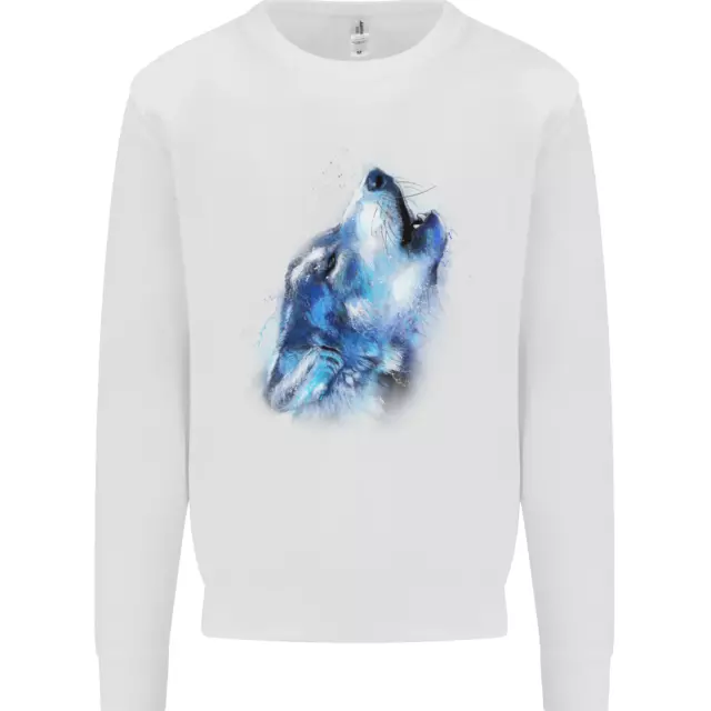 A Watercolour Wolf Kids Sweatshirt Jumper