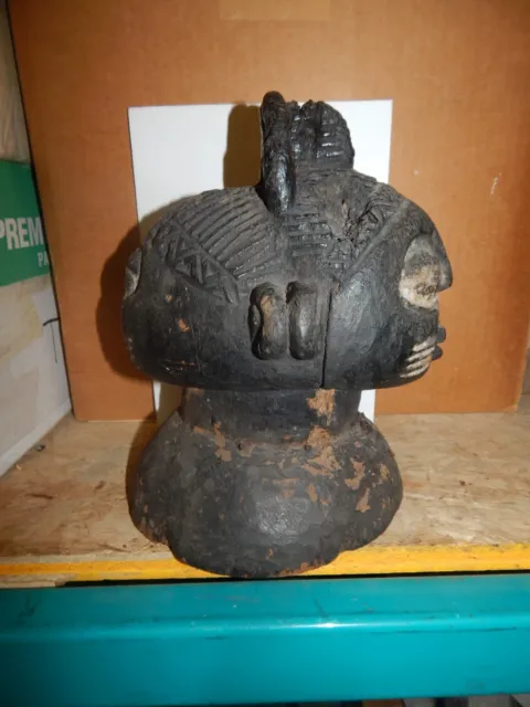 Antique African Yoruba Wood Janus Egungun Mask