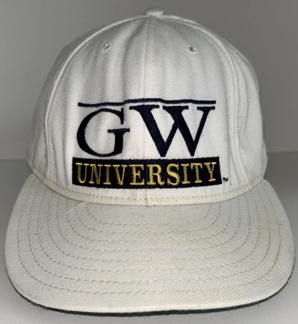 Vtg George Washington University Fitted Hat 7 7/8 1990's College White GW GWU