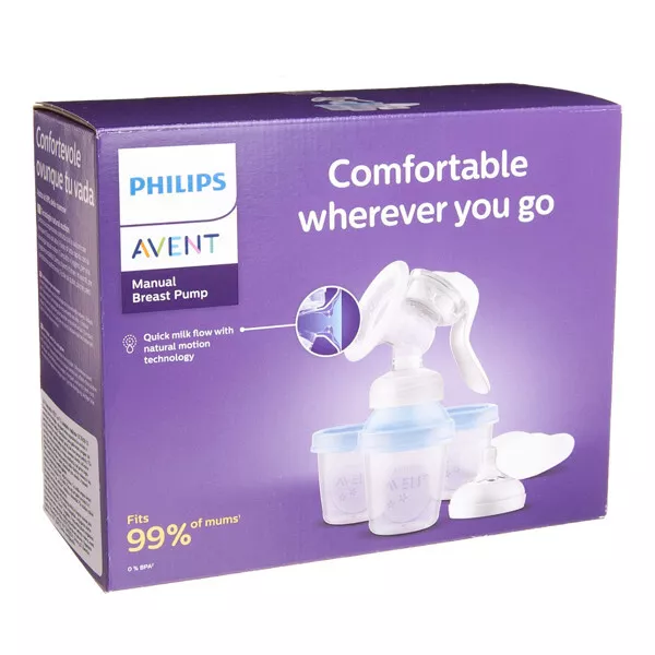 Philips Avent Manuelle Brest Pumpe Mit Über Behälter Becher Kompakt Pflegeleicht 3