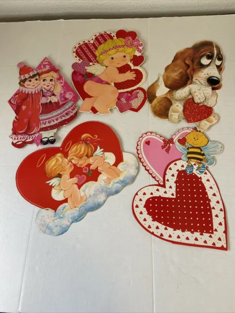 Vintage Eureka Valentine's Day lot of 5 Die Cut Decoration double side