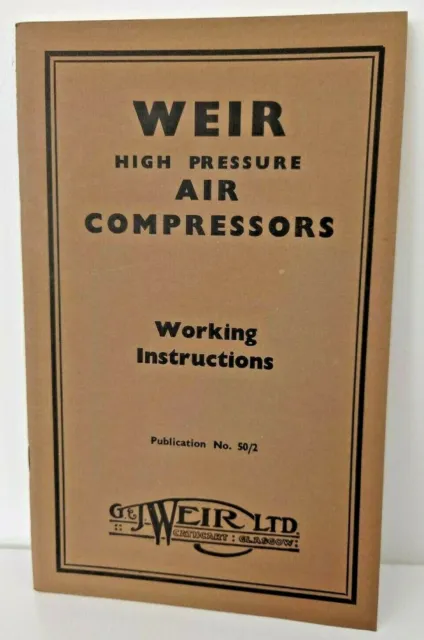 "Compresores de aire de alta presión Weir folleto manual instrucciones de trabajo 8,5*5,5"