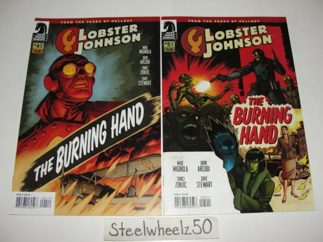 Lobster Johnson Burning Hand #4 & 5 Comic Lot Dark Horse 2012 Mike Mignola Arcud