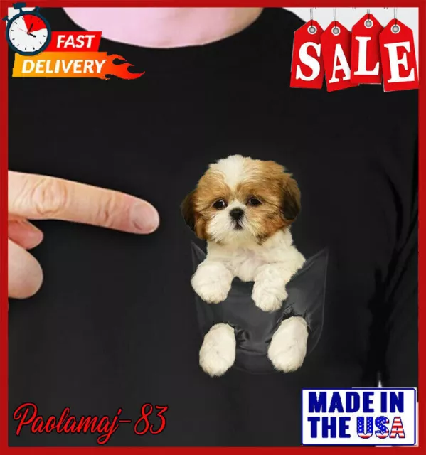 Shih Tzu Puppy in Pocket 2D T-SHIRT All Over Print Best Price Dog Lover Gift