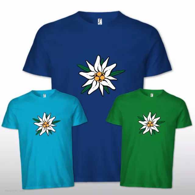 Edelweiß Blüte Alpen Wandern Bergsteiger Berg Urlaub Klettern Geschenk T-Shirt