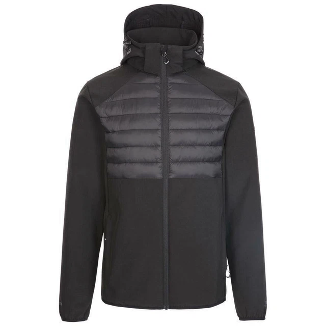 Herren Trespass Lenek SoftShell wasserdichte Jacke mit Reißverschluss Kapuze