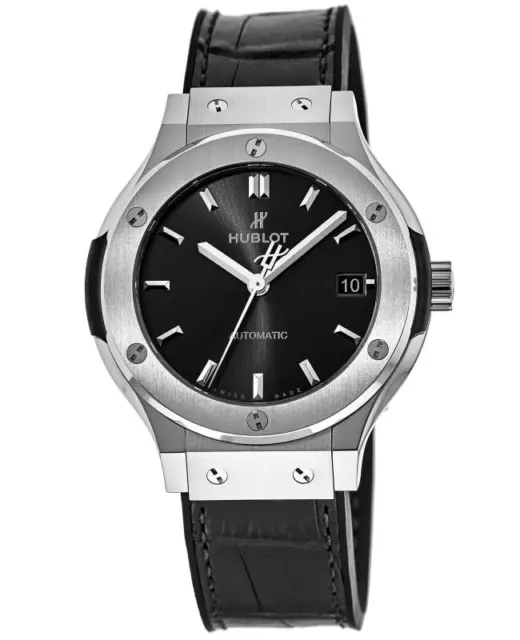 New Hublot Classic Fusion 38mm Black Dial Titanium Men's Watch 565.NX.1470.LR