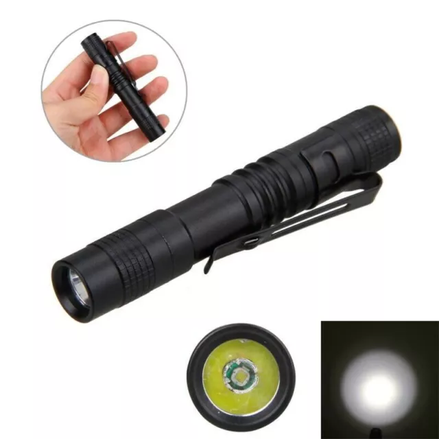 500LM Lamp Clip Mini Penlight Hand Hold Flashlight Torch Light AAA XPE-R3 LED
