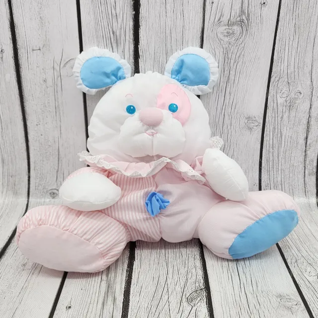 Fisher Price Puffalump Bear Mouse Pink And Blue Wil Rattle Plush