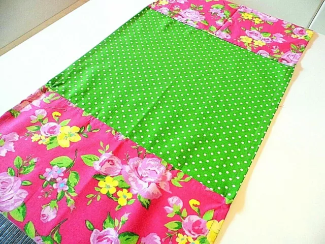 Tischläufer Tischdecke Mitteldecke 40 x 140 cm Pink Grün Blumen Punktemuster