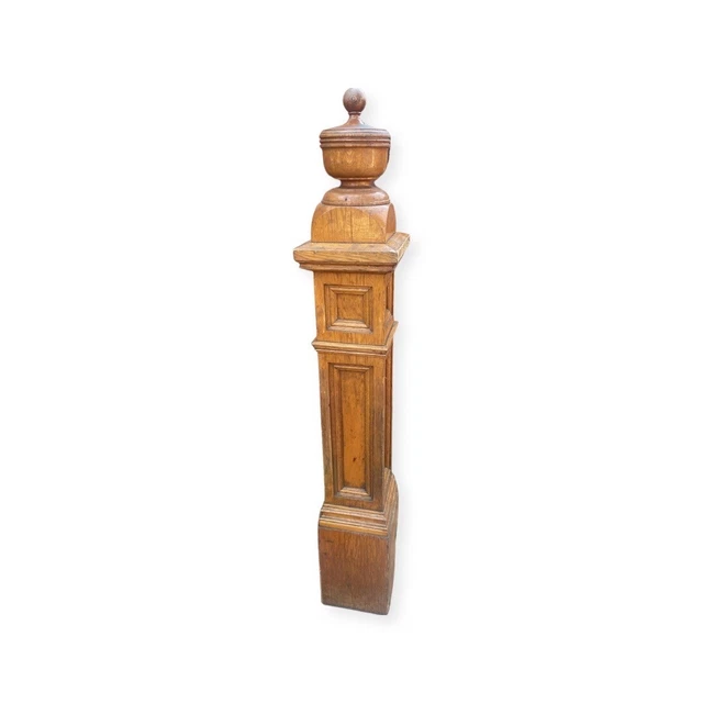 Antique c1900 Oak Bottom Newel Post Minneapolis Salvage Urn Finial Top