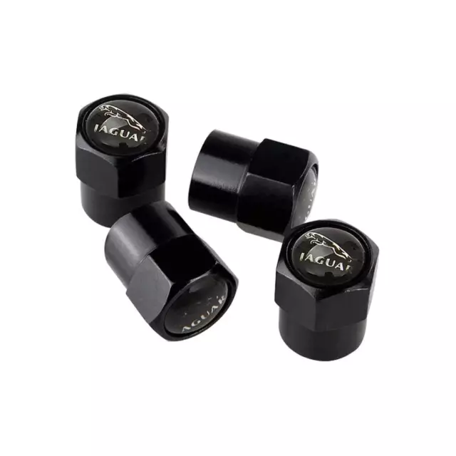 Jag Set of 4 Black Dust Valve Caps in Bag