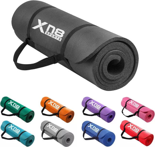 XN8 Yoga Mat 10 & 15mm Thick Gym Mats Exercise Fitness Pilates Aerobic Workout