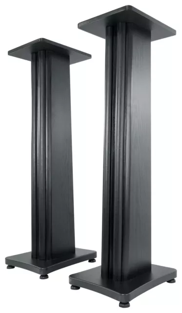 (2) Rockville SS36B Black Wood Grain 36" Speaker Stands Fits Mackie CR3-XBT