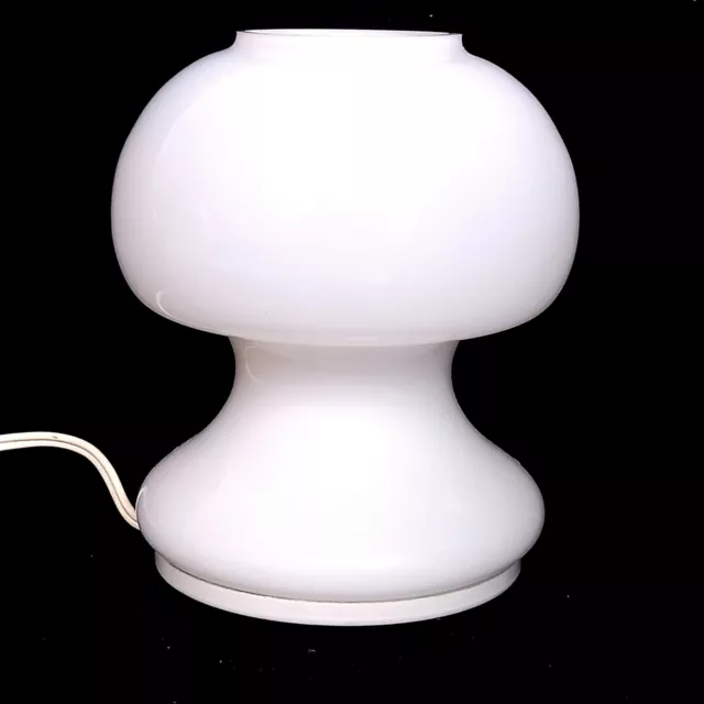MAGNIFIQUE PETITE LAMPE CHAMPIGNON EN OPALINE VINTAGE 70's  SPACE AGE POP RETRO