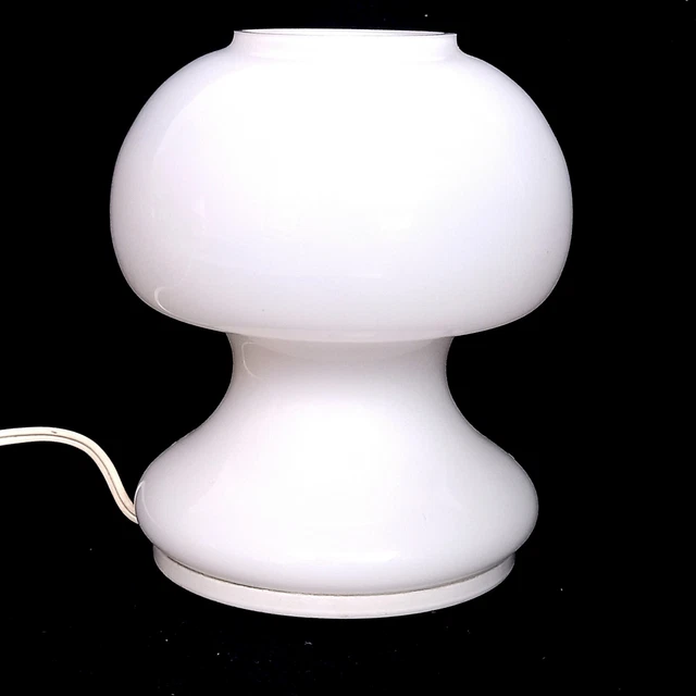 MAGNIFIQUE PETITE LAMPE CHAMPIGNON EN OPALINE VINTAGE 70's  SPACE AGE POP RETRO
