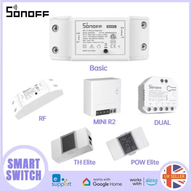 Módulo de conmutador inalámbrico WiFi para hogar inteligente SONOFF ITEAD para control de aplicaciones iOS Android-