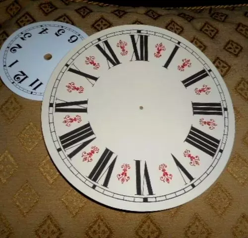 New Vienna Style Clock Dial Face Paper Card  8" Minute Track  Gloss Cream Round 3