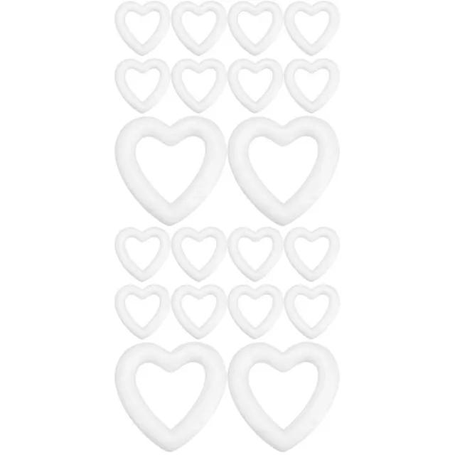 20 Pcs White Foam Heart Wreath Making Form Love Bubble Flower