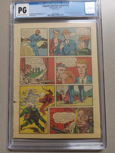 Timely Captain America Comics #1 CGC Page 26 1941 1st App Cap Bucky, Red Skull